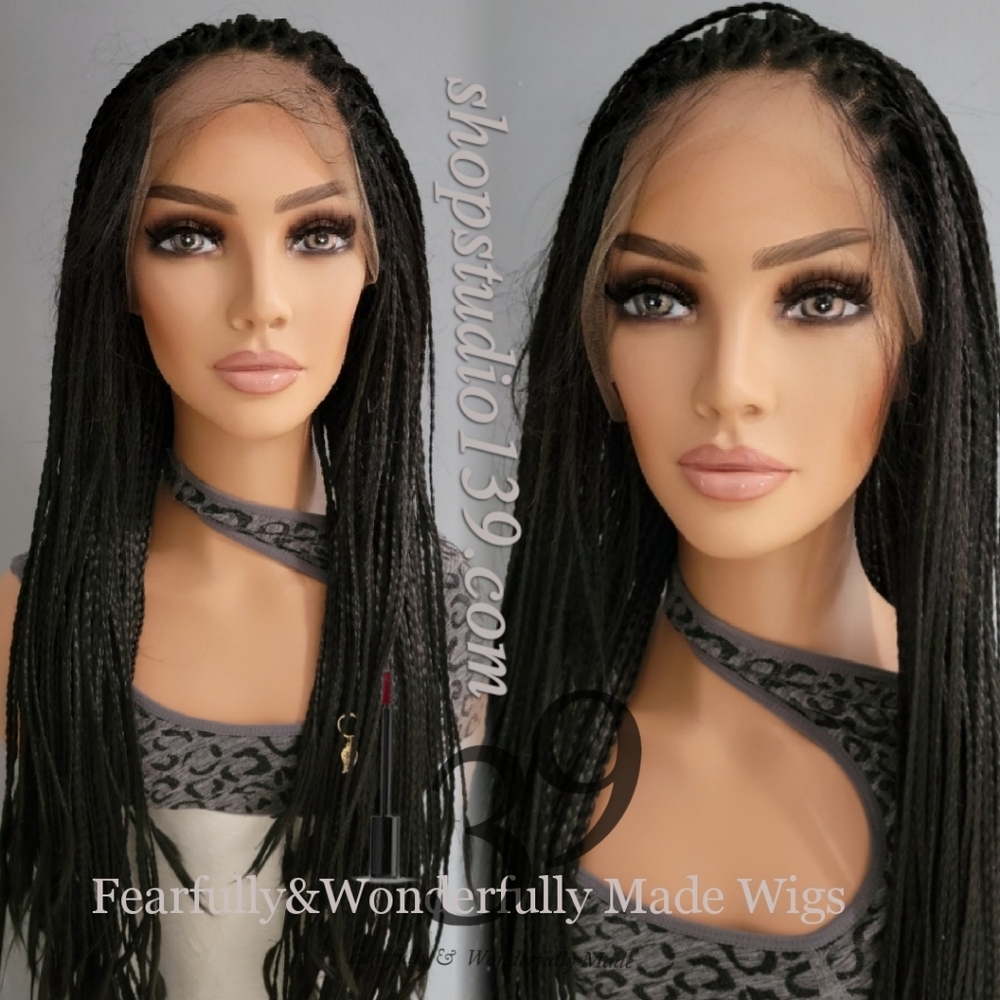 Free Parting space braided lace front wig